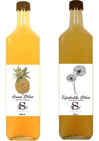 Doğal Ananas Sirkesi 1000 ml - Doğal Karahindiba Sirkesi 1000 ml