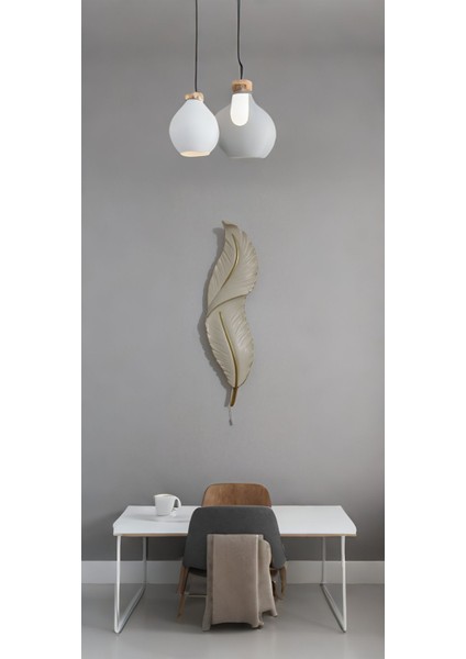 Tüy Aplik Ledli Pilli Duvar Aplik 60 x 16 cm | Dekoratif Duvar Aydınlatma | Şık Tasarım