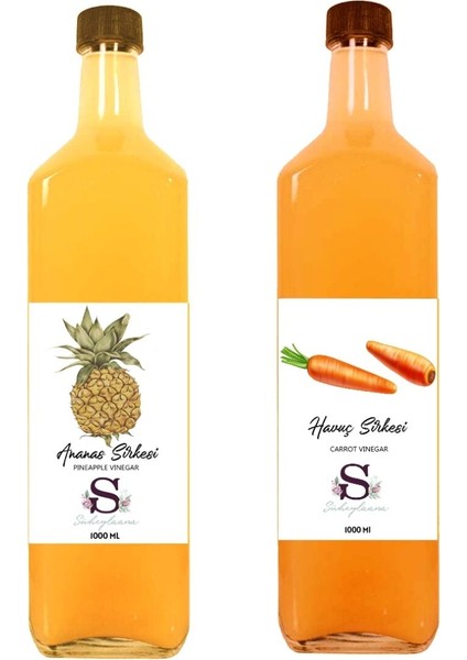 Doğal Ananas Sirkesi 1000 ml - Doğal Havuç Sirkesi 1000 ml