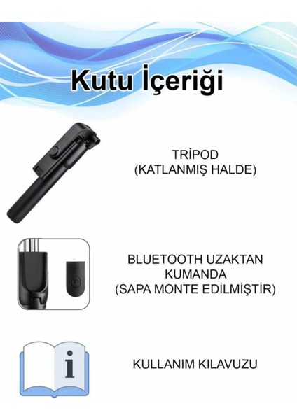 Ayaklı Siyah Mini Tripod