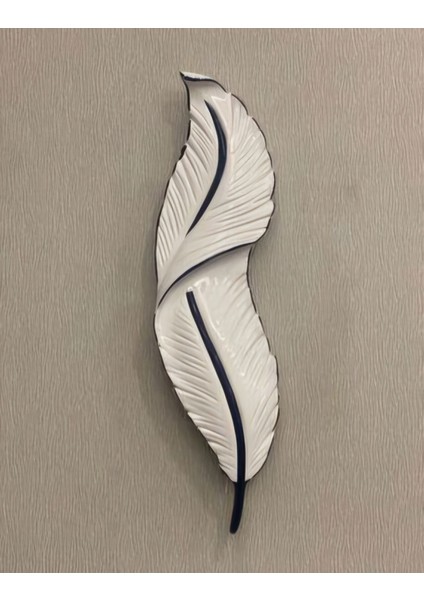 Tüy Aplik Led'li Pilli Dekoratif Duvar Aydınlatma Krem-Siyah 60*16 cm
