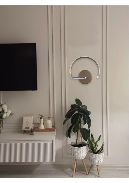 Gigi Aplik Modern Tasarım Kahve Renk - Gün Işığı Ledli Banyo - Mutfak - Salon LED Duvar Aplik