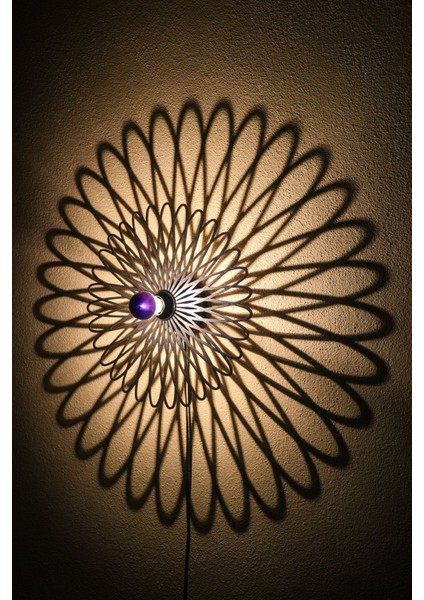 "çiçek Spiral" 2m Anahtarlı Dekoratif Desenli Gölge Aplik modelleri