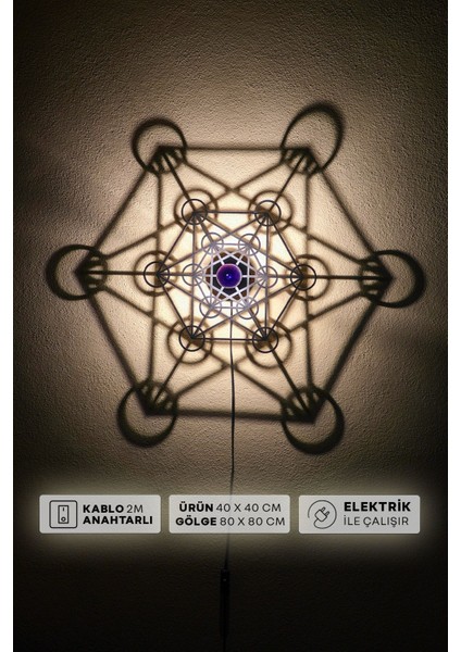 "metatron" 2m Anahtarlı Dekoratif Desenli Gölge Aplik