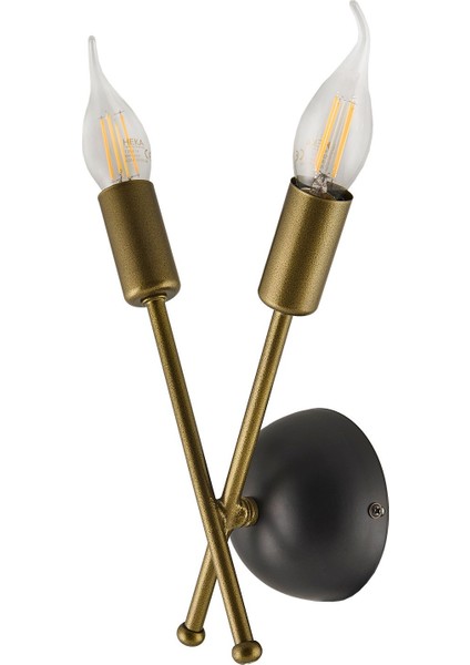 Cruz Dekoratif Eskitme Metal Duvar Aplik Modern Iç Mekan (Rustik LED Ampuller Dahildir!!!)