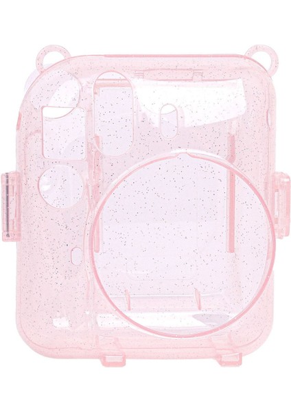 Instax Mini 12 Makine Uyumlu Pembe Simli Pleksi Kılıf fiyatları