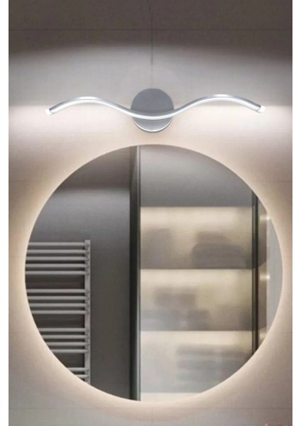 Wave Modern Tasarım Gri Renk Gün Işığı Ledli Banyo - Mutfak - Salon LED Duvar Aplik