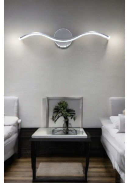 Wave Modern Tasarım Gri Renk Gün Işığı Ledli Banyo - Mutfak - Salon LED Duvar Aplik