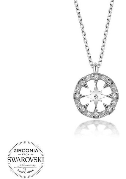 Swarovski Taşlı Gümüş Çember Bayan Kolye