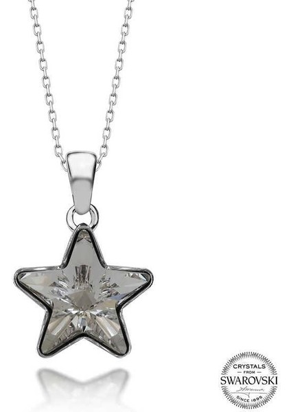 Swarovski Crystal Taşlı Yıldız Gümüş Kadın Kolye