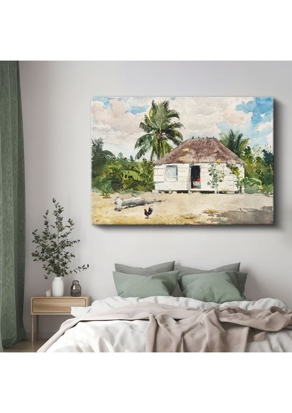 Winslow Homer - Native Hut Bahamas Kanvas Tablo