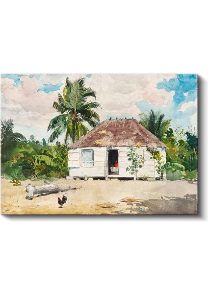 Winslow Homer - Native Hut Bahamas Kanvas Tablo