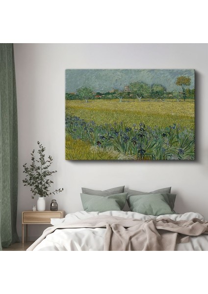 Vincent Van Gogh - Süsenli Buğday Tarlası Kanvas Tablo