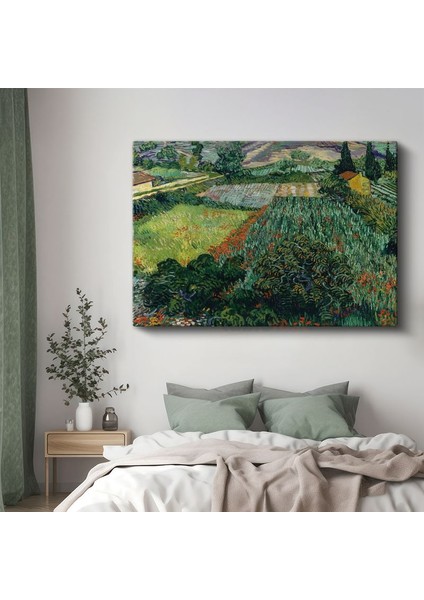 Vincent Van Gogh - Haşhaşlı Tarla Manzarası Kanvas Tablo