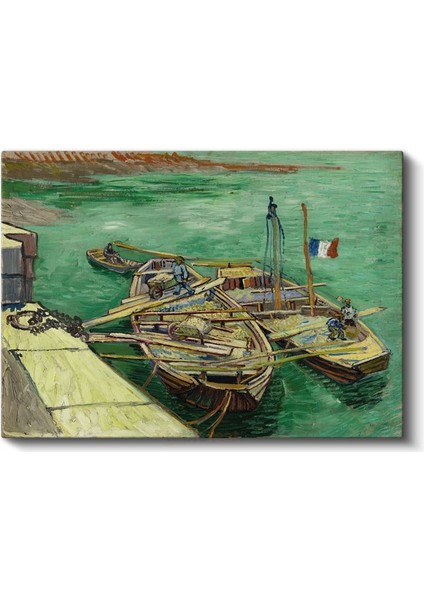 Vincent Van Gogh - Rhône Nehri Üzerinde Tekneler Kanvas Tablo