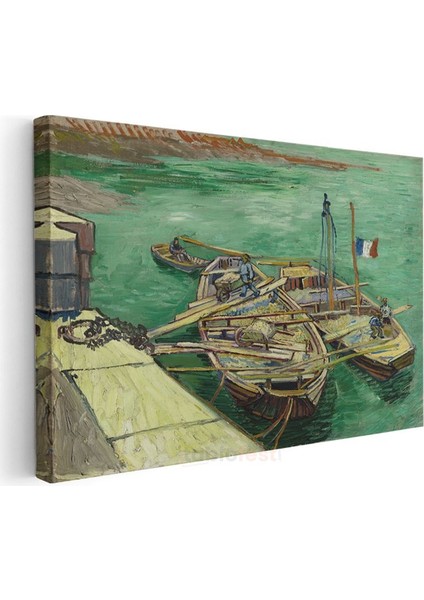 Vincent Van Gogh - Rhône Nehri Üzerinde Tekneler Kanvas Tablo