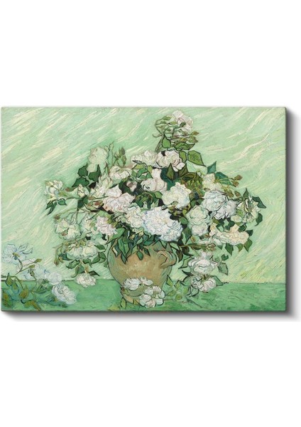 Vincent Van Gogh - Vazoda Beyaz Güller Kanvas Tablo fiyatları