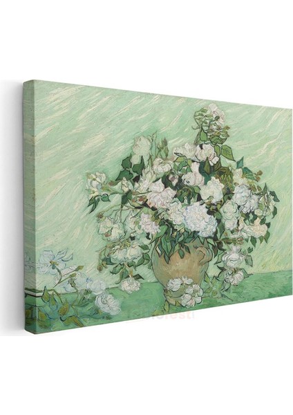Vincent Van Gogh - Vazoda Beyaz Güller Kanvas Tablo modelleri