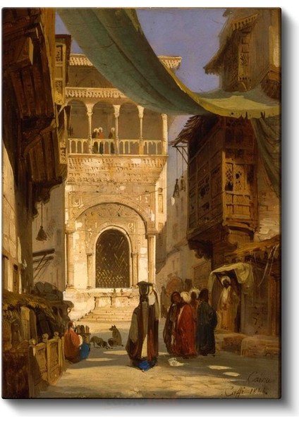 David Roberts - Kahire Sokağı Kanvas Tablo