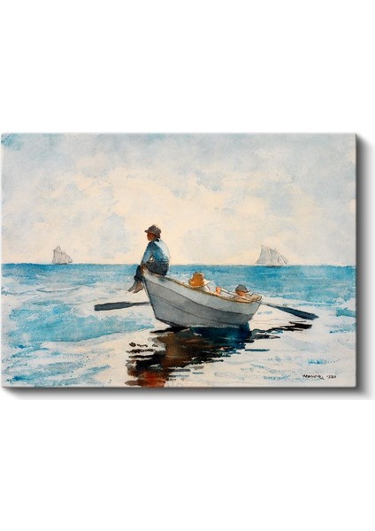 Winslow Homer - Denizde Balıkçı Kanvas Tablo