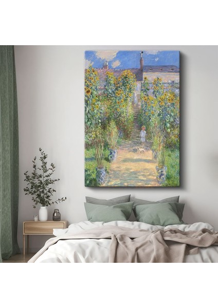 Claude Monet - Monet'nin Vetheuil'deki Bahçesi Kanvas Tablo