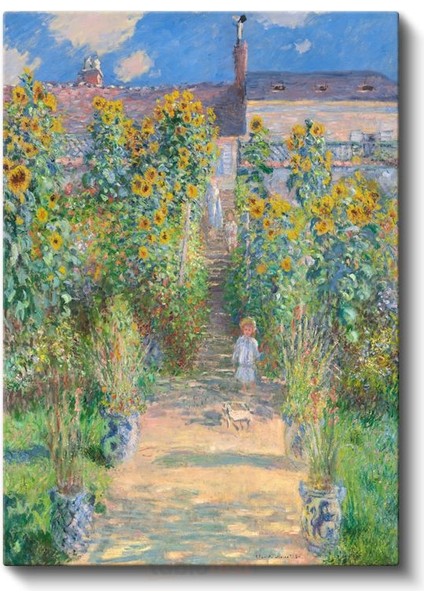 Claude Monet - Monet'nin Vetheuil'deki Bahçesi Kanvas Tablo