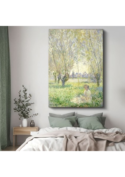 Claude Monet - Söğüt Ağaçları Altında Kadın Kanvas Tablo