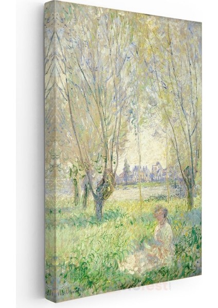 Claude Monet - Söğüt Ağaçları Altında Kadın Kanvas Tablo modelleri