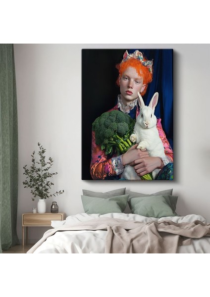 Tim Walker - Tavşanlı Portre Kanvas Tablo