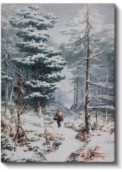 Ivan Shishkin - Kış Ormanında Yolculuk Kanvas Tablo