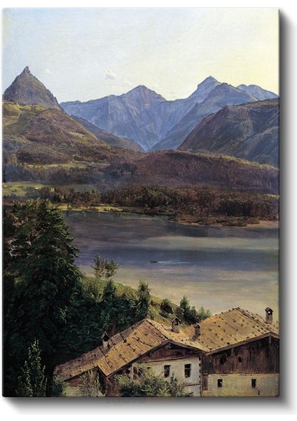 Albert Bierstadt - Alp Dağları Manzarası Kanvas Tablo fiyatları