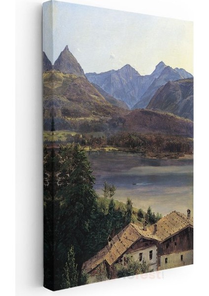 Albert Bierstadt - Alp Dağları Manzarası Kanvas Tablo modelleri