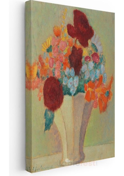 Odilon Redon - Renkli Çiçekler Kanvas Tablo