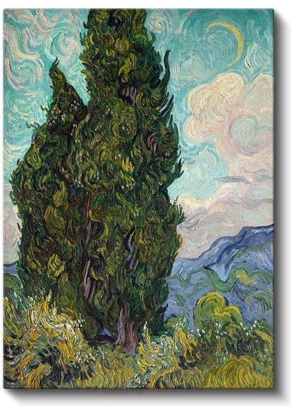 Vincent Van Gogh - Selvi Ağaçları Kanvas Tablo