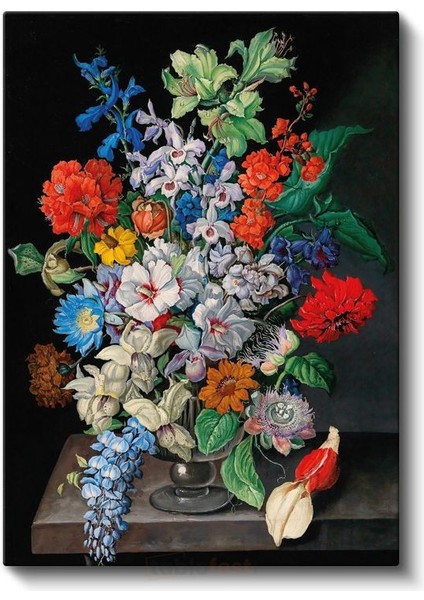 Jan Frans Van Dael - Renkli Çiçek Buketi Kanvas Tablo
