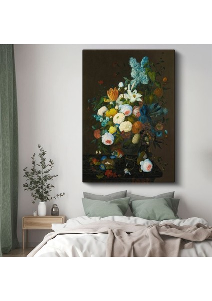 Jan Davidsz De Heem - Bahar Çiçekleri Natürmortu Kanvas Tablo