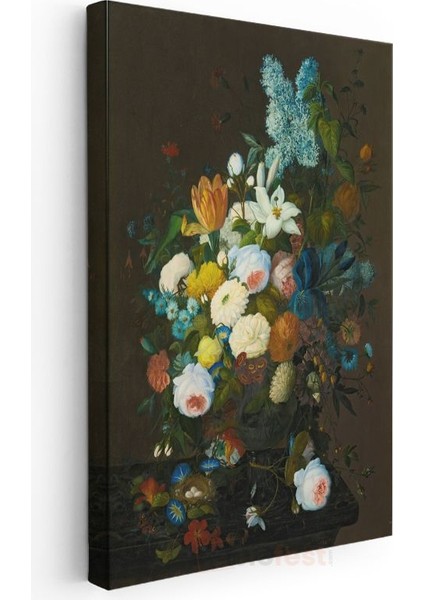 Jan Davidsz De Heem - Bahar Çiçekleri Natürmortu Kanvas Tablo