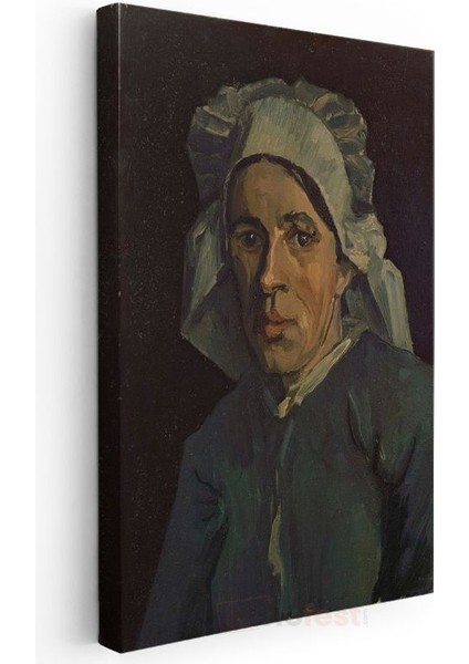 Vincent Van Gogh - Beyaz Başlıklı Kadın Portresi Kanvas Tablo modelleri
