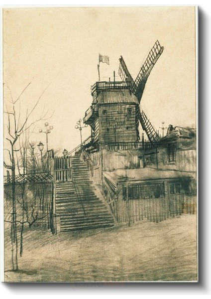 Vincent Van Gogh - Le Moulin De Blute-Fin Kanvas Tablo fiyatları