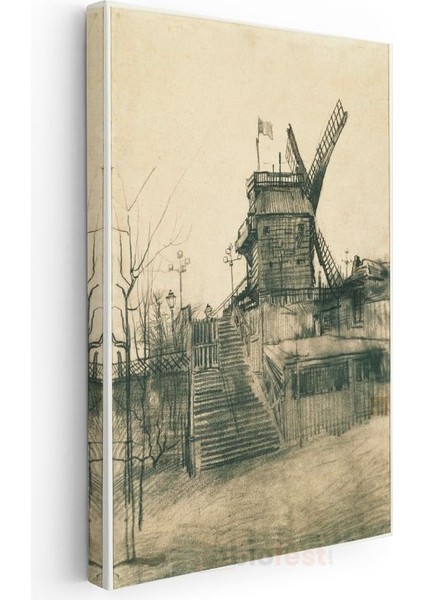 Vincent Van Gogh - Le Moulin De Blute-Fin Kanvas Tablo modelleri