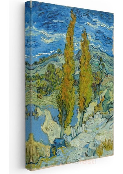 Vincent Van Gogh - Iki Selvi Ağacı Kanvas Tablo modelleri
