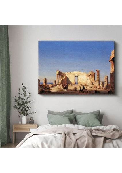 Ippolito Caffi - Atina Akropolis Kanvas Tablo