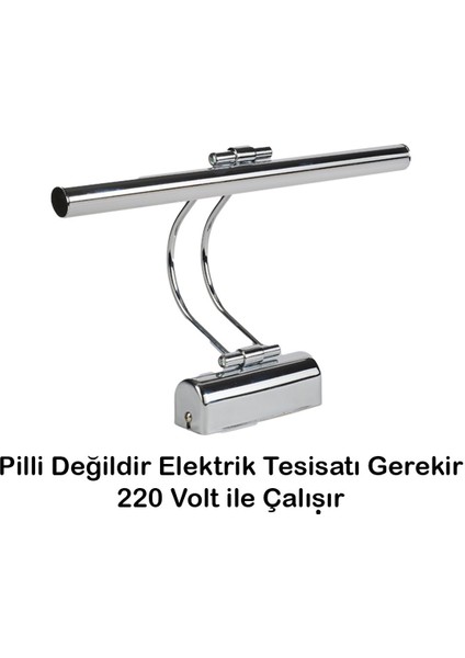 Flüt LED Aplik Elektrikli 3200K Gün Işığı Banyo Tablo Çalışma Masası Duvar Aydınlatma Gümüş