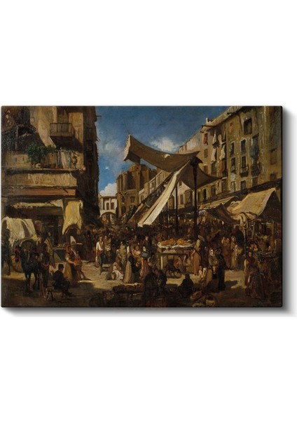 Oskar Kokoschka - Şehir Pazarı Kanvas Tablo