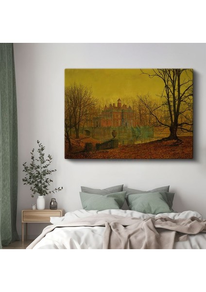 John Atkinson Grimshaw - Sonbahar Akşamında Malikane Kanvas Tablo