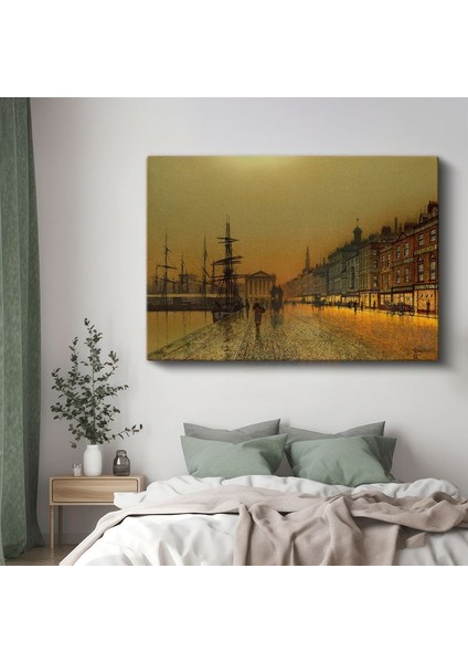 John Atkinson Grimshaw - Liverpool Rıhtımı Kanvas Tablo