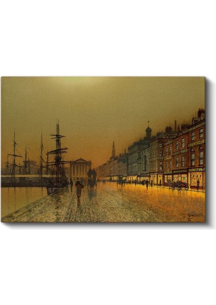 John Atkinson Grimshaw - Liverpool Rıhtımı Kanvas Tablo