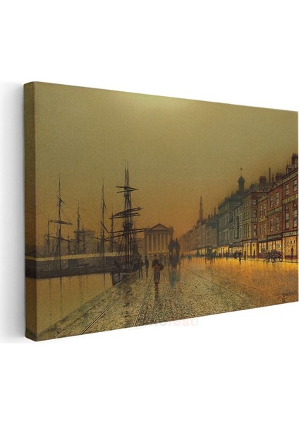 John Atkinson Grimshaw - Liverpool Rıhtımı Kanvas Tablo
