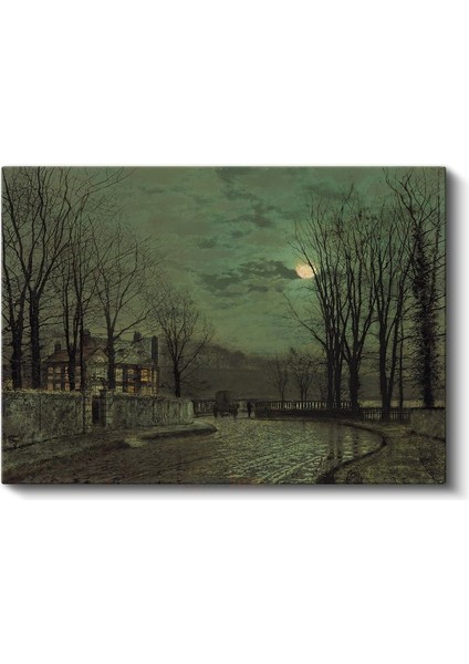 John Atkinson Grimshaw - Ay Işığında Malikane Kanvas Tablo fiyatları