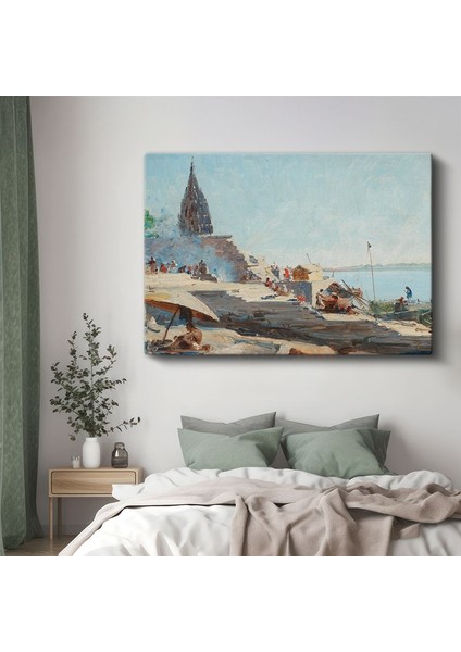 Edwin Lord Weeks - Ganj Nehri Kıyısı Kanvas Tablo